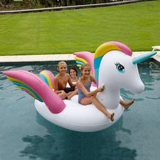 Magical Unicorn Giant Pool Float - Rainbow Unicorn  9' x 4' feet