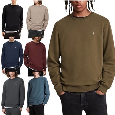 ALL SAINTS Reven Herren Sweatshirts Freizeit Baumwolle Pullover Winter Rundhals Pullover