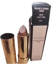 Gucci Rouge L vres Satin Lipstick color 221 Mina Light Pink 49 MSRP NIB