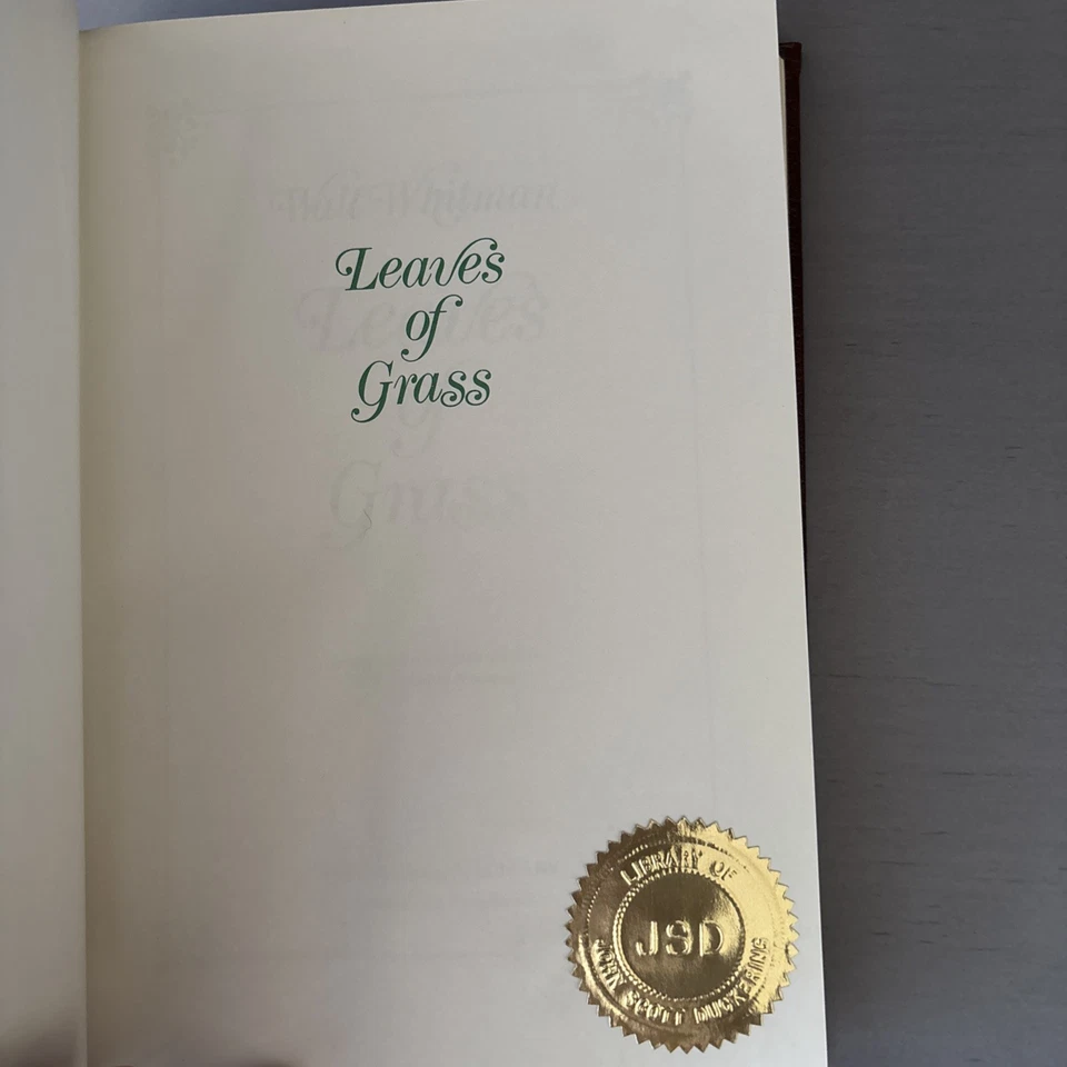 FRANKLIN LIBRARY, 1979, Leaves of Grass by Walt Whitman, Excellent Condition  Foto 4 de 4