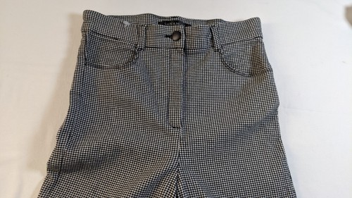 Black & White Mid Waist Houndstooth Skinny Ankle Pants Size Small - Picture 3 of 7