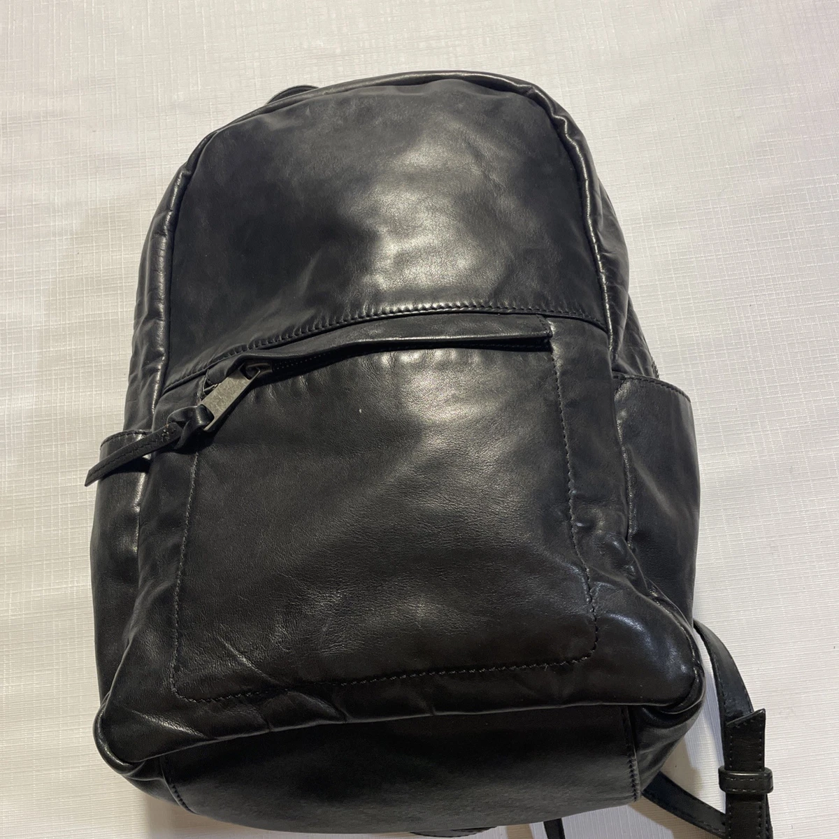 Lucky Brand Black Geometric Pattern Canvas Faux Leather Backpack