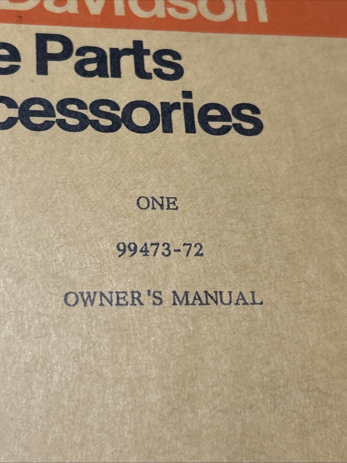 1972 AMF Harley-Davidson Owners Manual -Shortster NEW IN DEALER SLEEVE 99473-72