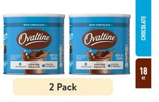 Ovaltine Rich Chocolate Drink Mix Powdered Drink Mix for Hot and Cold Milk 18 oz