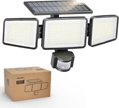 Philips Solar Security Light Outdoor Light 302 LEDs 1200lm，Solar-Powered Water