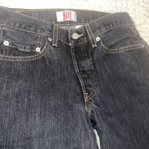 Jeans vintage anni 80 Levis 501 blu denim scuro bottoni mosca taglia 28x28 - Foto 2 di 6