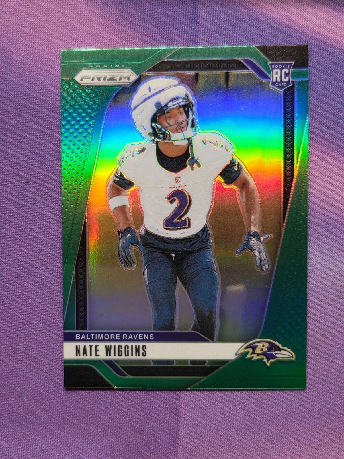 2024 Panini Prizm - Rookies Nate Wiggins #380 Green Prizm (RC)