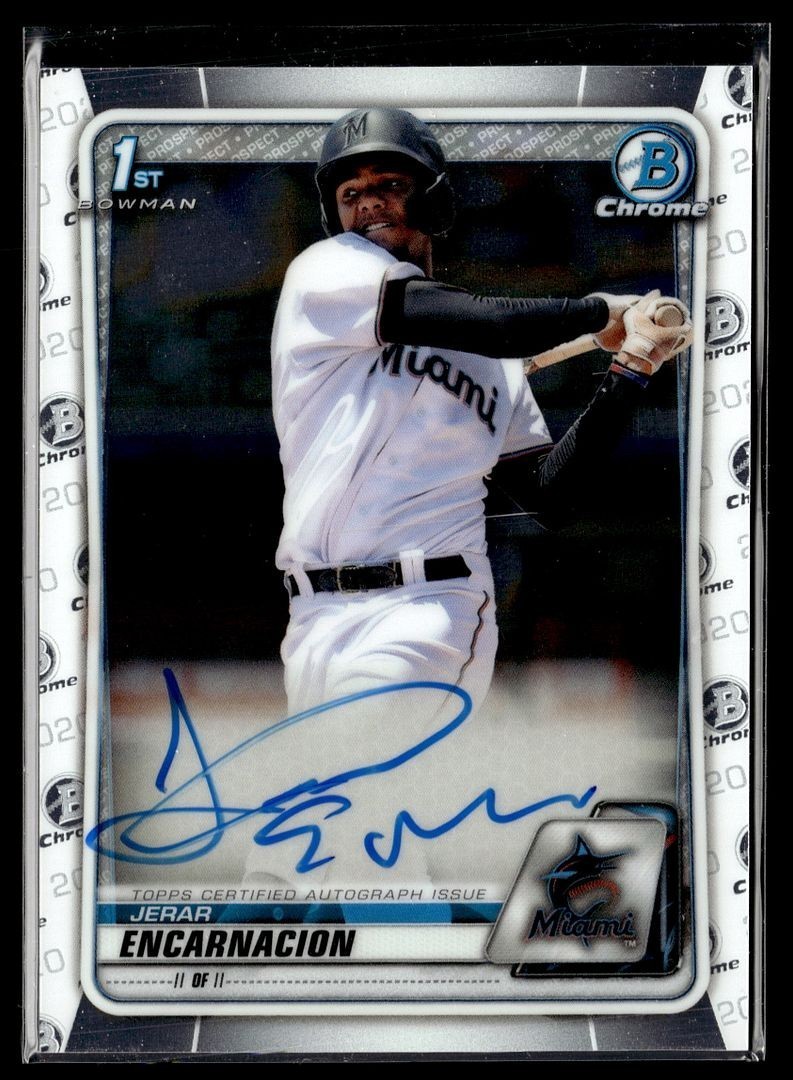 2020 BOWMAN CHROME 1ST PROSPECT AUTO JERAR ENCARNACION MARLINS