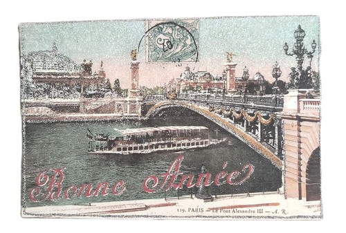 Cavallini Vintage Joyeux Noel 12 Glitter Greetings Post Cards W Decorative Tin - Picture 15 of 15