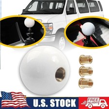 Universal Gloss White Acrylic Round Ball Manual Transmission Gear Shift Knob New