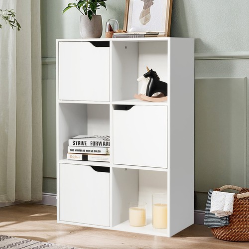 6-Cube Storage Cabinet with 3 Open & 3 Closed Shelves for Living Room/Bedroom - Picture 5 of 7
