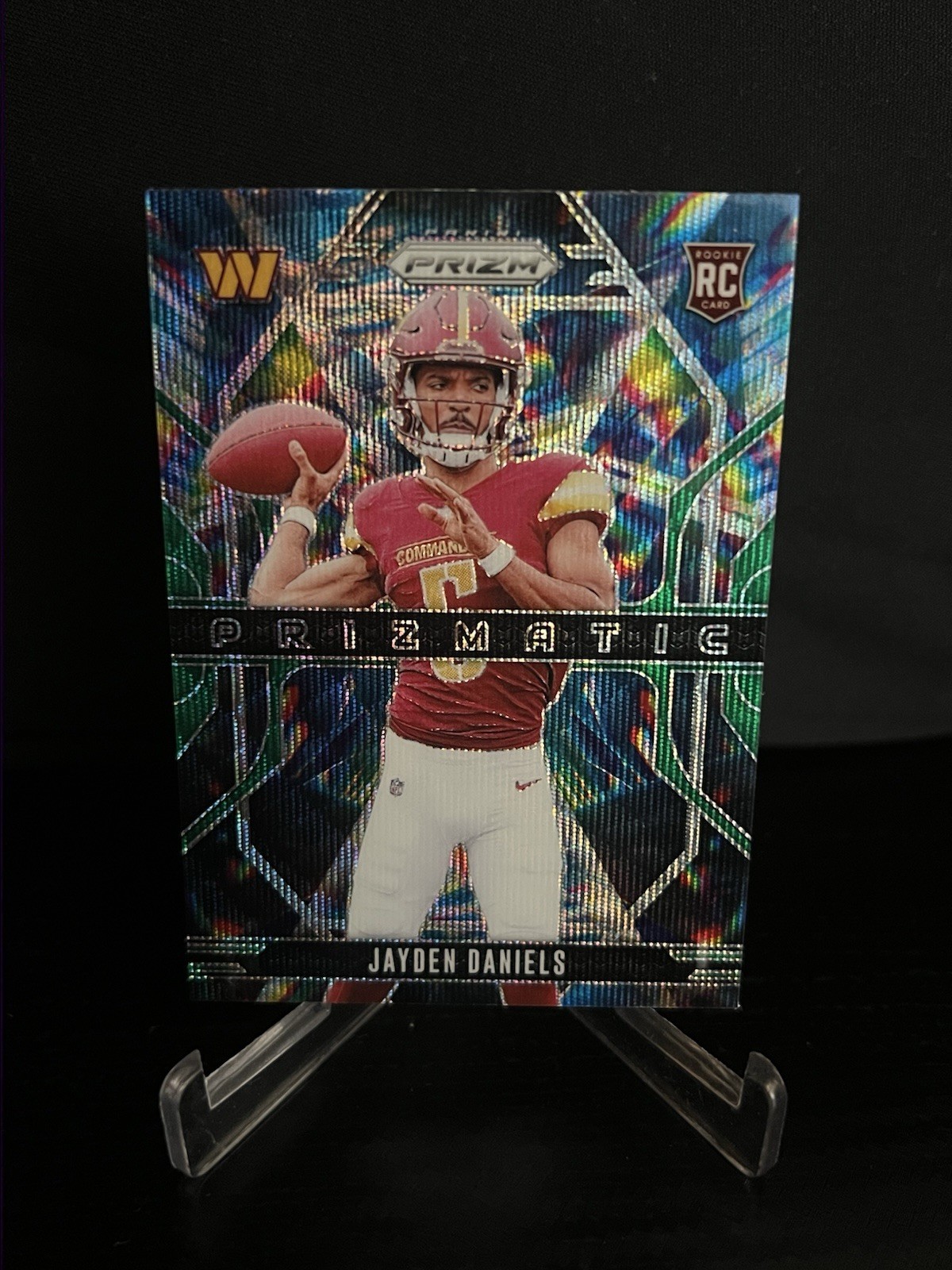 2024 Panini Prizm - Prizmatic Jayden Daniels #3 Green Wave Prizm (RC)