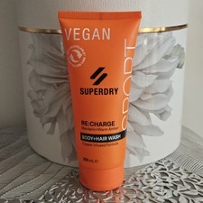 SuperDry Sport Re:Charge Mandarin + Warm Amber Body + Hair Wash 200ml New