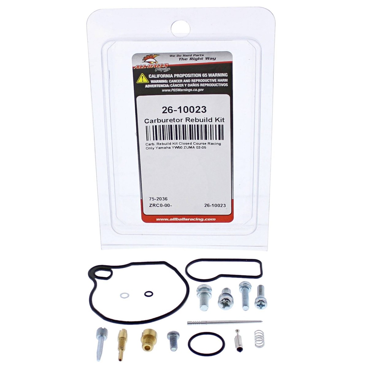 All Balls Racing Vergaser Rebuild Kit Für Yamaha YFZ450 2012–2013 – Komplettes Set Mit Düsen & Hardware