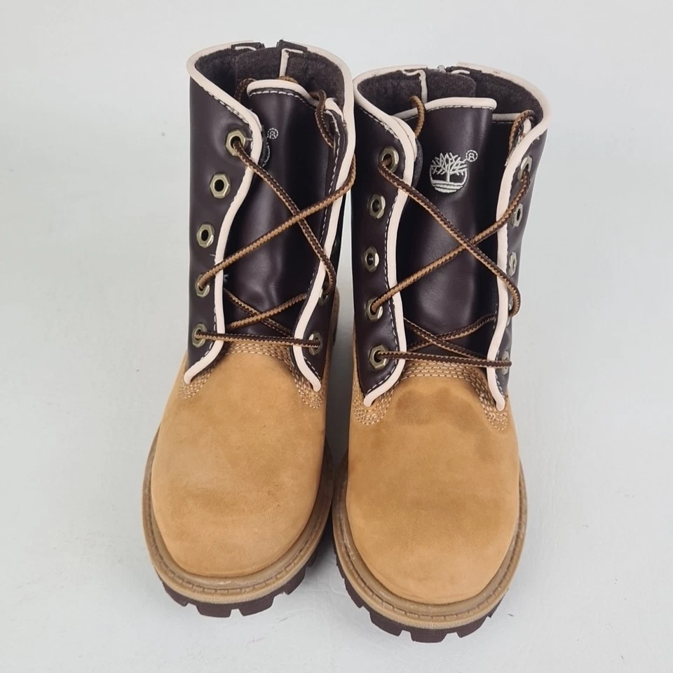 🚨 Timberland Letterman SPD NIÑO PEQUEÑO Botas 29878 Impermeable Trigo Cuero Talla 10 Foto 4 de 4