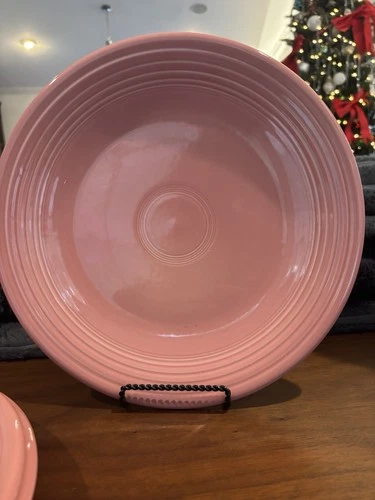 3 Home Laughlin Fiesta Ware Rose  Plates - 12"