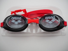 Arena TOLENTI Junior Racing Swimming Goggles 6-12 Years Made in Japan Black/Red