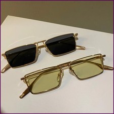 Vintage Narrow Small Sunglasses Women Luxury Metal Frame Sun Glasses.