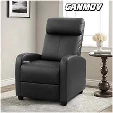 CANMOV Massage PU Leather Recliner Chair for Living Room，Home Theater Seating