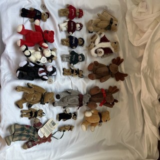 Boyds Bears Lot Of 20 TF Wuzzies Plush And Mohair Bears A Cat 2 Moose And A Cow