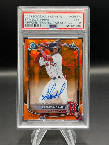 Franklin Arias #CPS-FA 2025 Bowman Chrome Prospects Sapphire Autograph Variation card