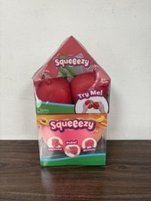 Sunny Days Squeezy Squishy Toys 2 Pack LOT Peach Cherries Stress Toys