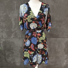Alice + Olivia Cay Alder Floral Batwing Dolman Sleeves Mini Dress Size 4 