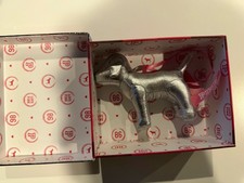 NEW HTF Victoria  s Secret VS Pink Silver Dog Ornament Plush Collectible