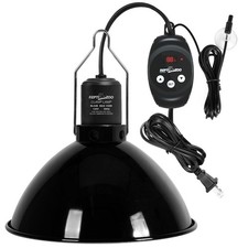 REPTI ZOO Reptile 8.5" Deep Dome Light Fixture with Dimming Thermostat Lamp 150W