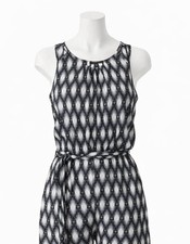 GUESS Women's Blue/White Sleeveless Dress, Tie Elastic Waist, size Small