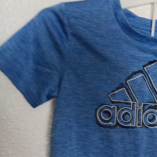 Adidas T-shirt Shorts Kids Size 4 Blue Activewear Short Sleeve Top Boy's - Picture 3 of 10