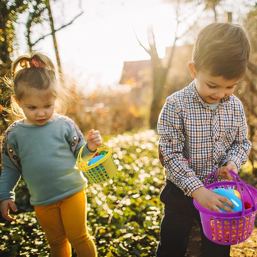 18PCS Easter Baskets Small for Kids Bulk with Handles Plus 70g Easter Grass S... - Picture 5 of 7