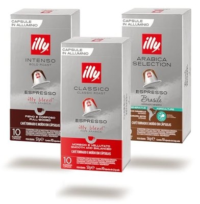 ILLY | 150 Nespresso kompatible Kapseln sortiert, intensiv, klassisch, Brasilien