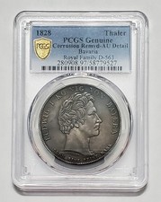 German States: Bavaria. Ludwig I  Royal Family  Taler 1828 PCGS AU Detail