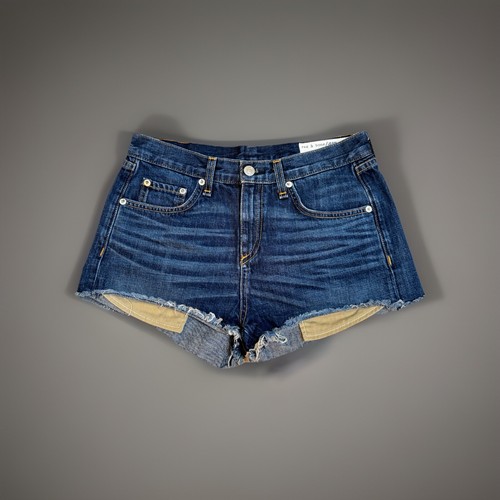 RAG & BONE Mila Cut-off Frayed Hem Distressed Denim Shorts Size 26