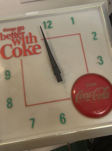 Vtg 1960 Coca Cola Light Up Wall Clock - Things Go Better With Coke- WORKS!