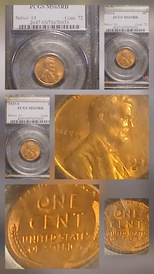 1935 S PCGS MS65 RD Condition Rareity The Depression Era Coin Not Kept In  Rd - Image 2 of 4