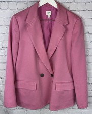 J.CREW Women's Pink Drapey Twill Double-Breasted Blazer Size 8 CB316
