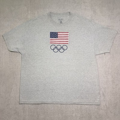 USA Olympics Team Apparel T Shirt Men s XXL Heather Gray Graphic Logo Print