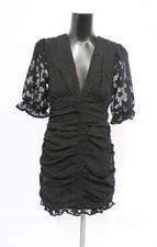 Asos Design Women's Ruched Mini Bodycon Star Patterned Dress JL3 Black Size 4