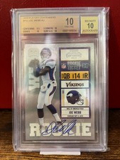 2010 PLAYOFF CONTENDERS #153 JOE WEBB AU RC BGS 10 PRISTINE ROOKIE CARD AUTO UAB. rookie card picture