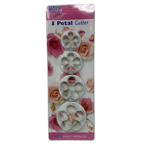 PME 5 Petal Cutter cake decorating set flowers set of 4 NEW