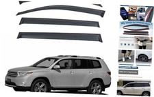 4pcs JDM Smoke Tint Outside Mount Tape On/Clip On Style PVC Sun Rain Guard