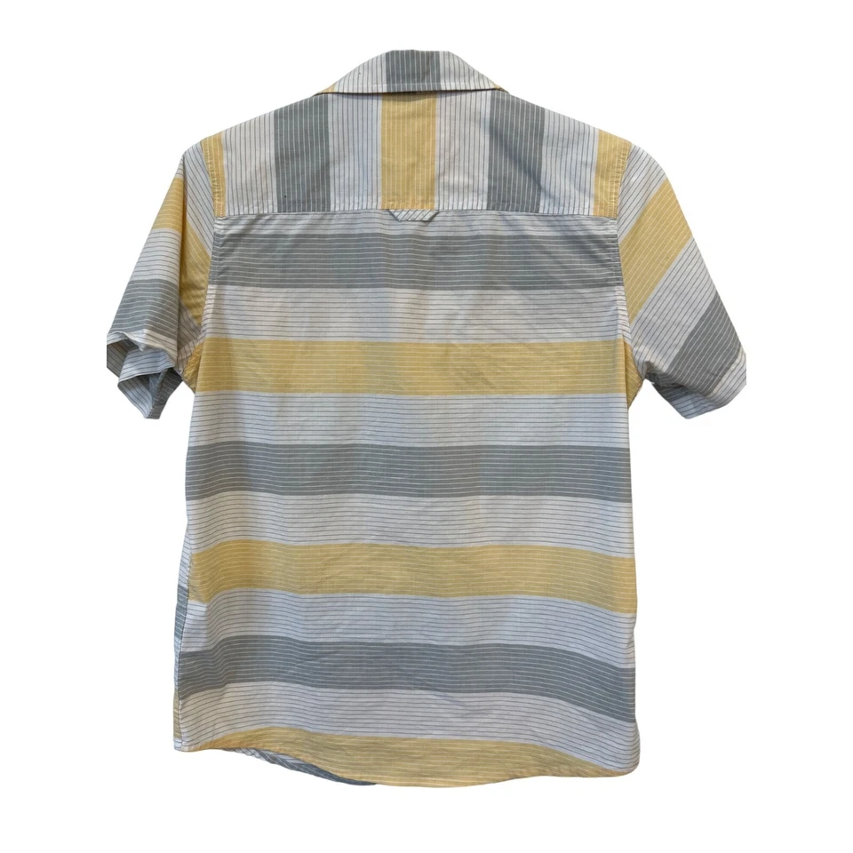 Camisa Urban Pipeline Rayas MaxFlex Abotonada Niños L Amarillo Blanco Gris Preppy Foto 2 de 4