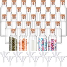 50 Packs 1 Oz Plastic Sand Art Bottles With Cork Stoppers Mini Vial Potion Bottl