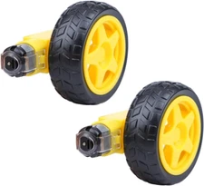 Hiletgo 2Pcs Smart Car Robot Plastic Tire Wheel with DC 3-6V Gear Motor for Robo