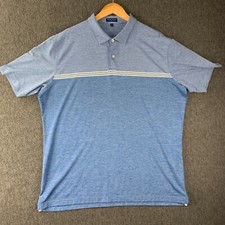 Peter Millar Crown Crafted Polo Shirt Mens 2XL Performance Blue Striped Golf