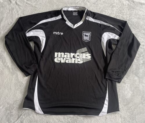 Ipswich Town Fußballtrikot Langarm Auswärtstrikot schwarz 2010 2011 Gehrung Größe 2xl