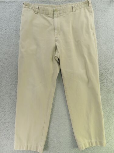 Bills Khakis Pants Mens 40X30 Beige Flat Front Straight Cotton Made in USA M2