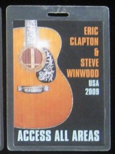 Eric Clapton Steve Winwood #'d Original 2009 USA Tour Laminate AA Backstage Pass